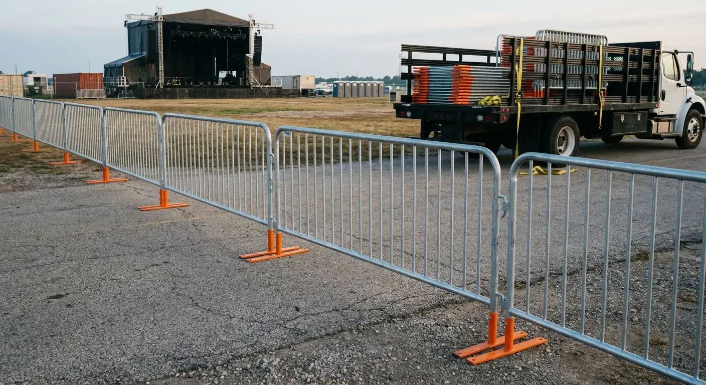 Crowd control barricade setup in Saint Albans, NY