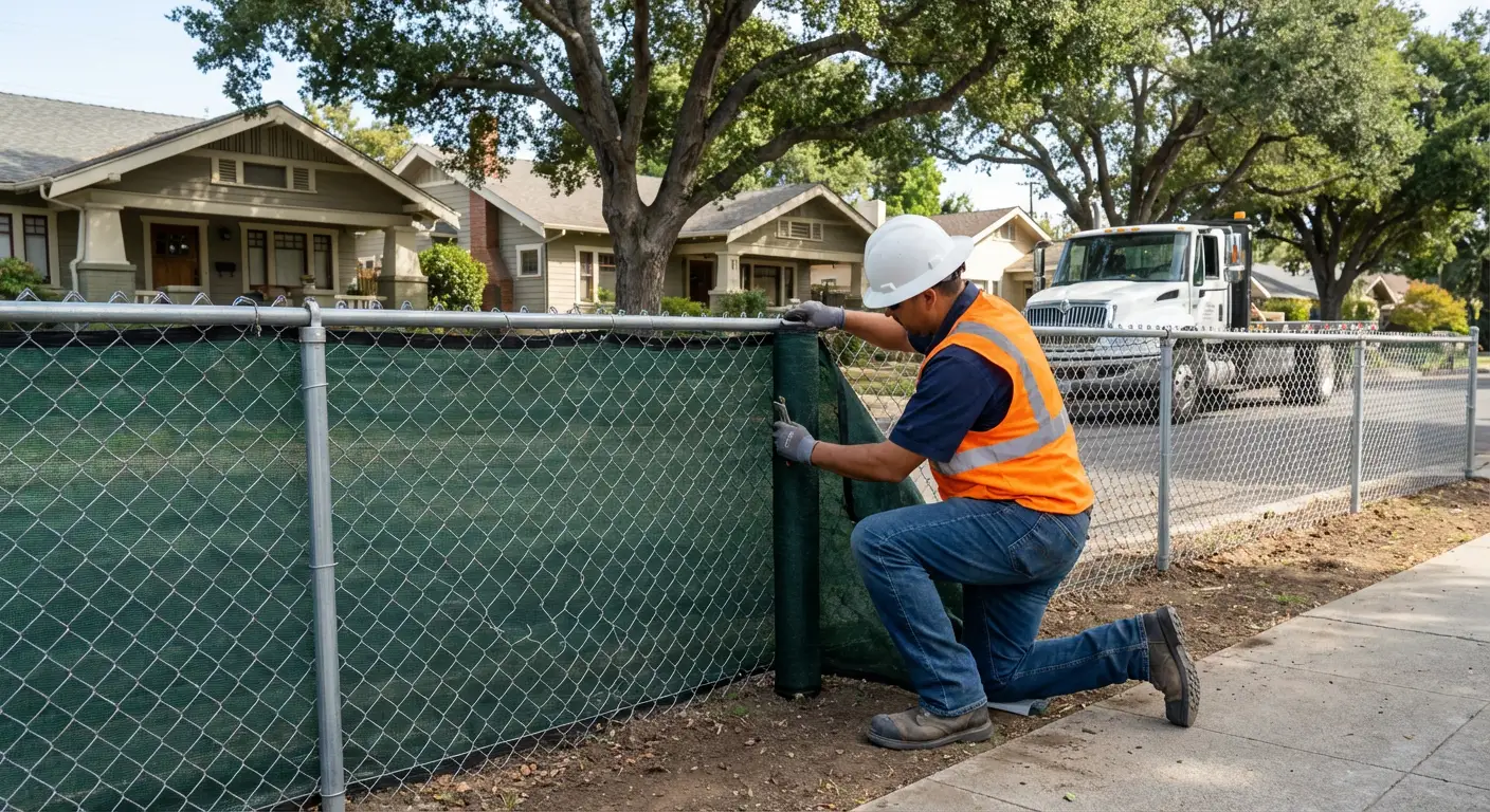Temporary fence installation in Saint Albans