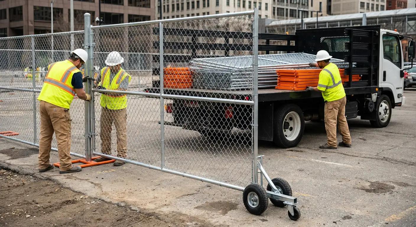 Temporary gate rental installation site in Saint Albans